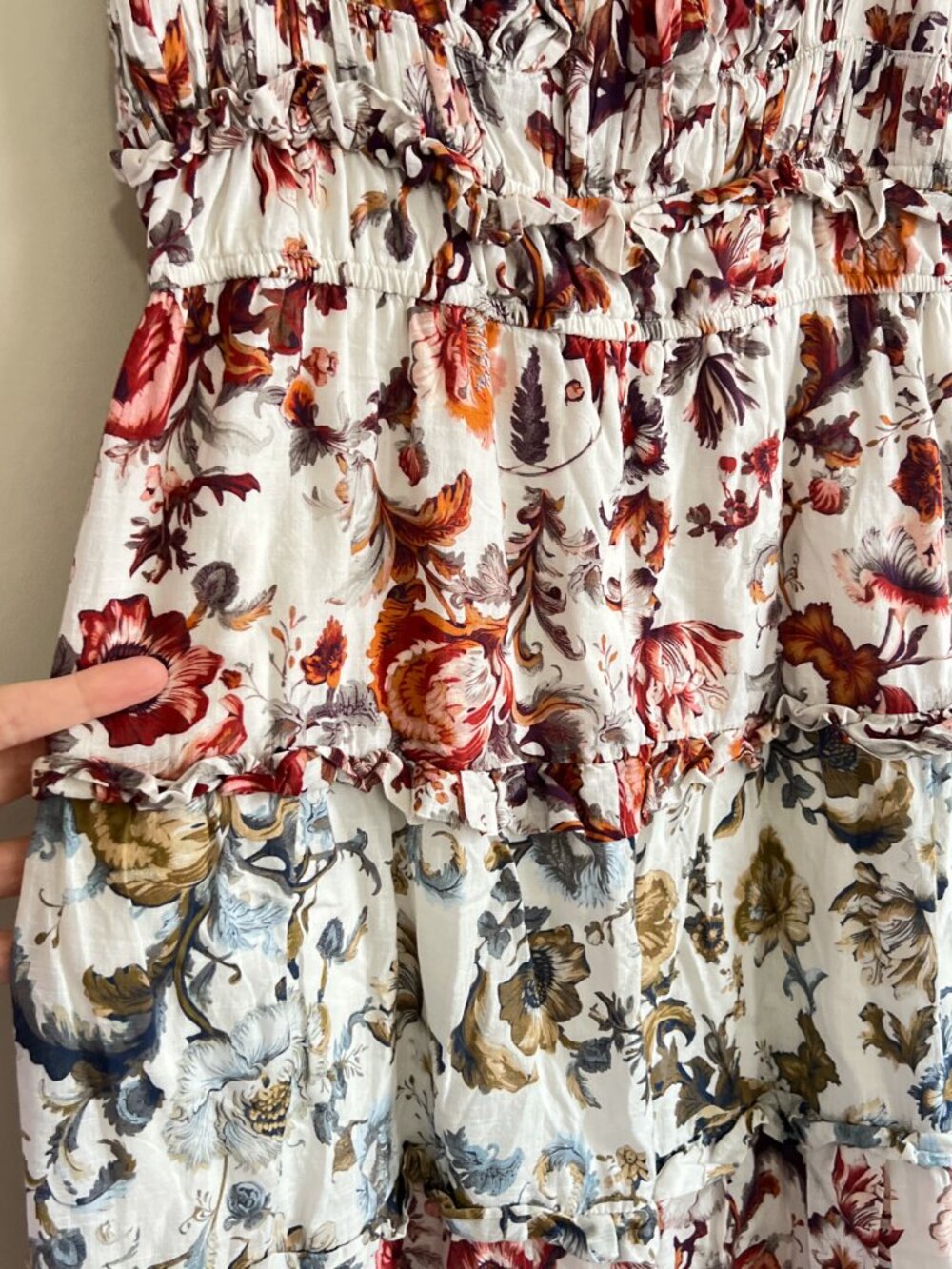 By Anthropologie Sleeveless Square-Neck Ruffle Tiered Midi Dress - Picture 3 of 6